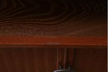 中古　指物工芸家具　桑網代　衣装盆付き　桑材製の飾棚(衣服棚)(定価約49万円)