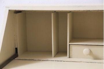 アンティーク家具　イギリスアンティーク　フレンチナチュラルに似合う当店ペイントのライティングビューロー(ワークデスク、在宅ワーク、在宅用)