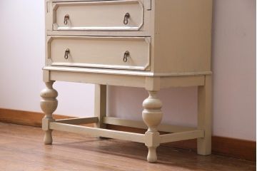 アンティーク家具　イギリスアンティーク　フレンチナチュラルに似合う当店ペイントのライティングビューロー(ワークデスク、在宅ワーク、在宅用)