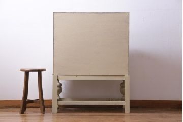 アンティーク家具　イギリスアンティーク　フレンチナチュラルに似合う当店ペイントのライティングビューロー(ワークデスク、在宅ワーク、在宅用)