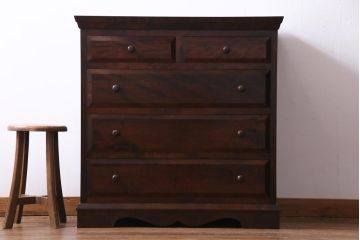 中古　松本民芸家具　小振りなサイズが魅力的な#46型ベビータンス(チェスト、引き出し)(定価約28万5千円)