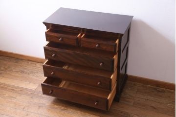 中古　松本民芸家具　小振りなサイズが魅力的な#46型ベビータンス(チェスト、引き出し)(定価約28万5千円)