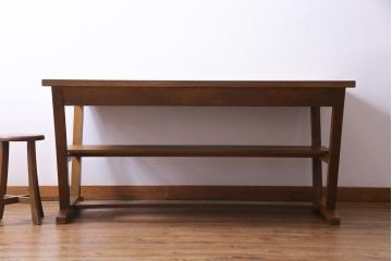 昭和レトロ　懐かしさ漂うリメイクダイニングテーブル(机、作業台)(1)