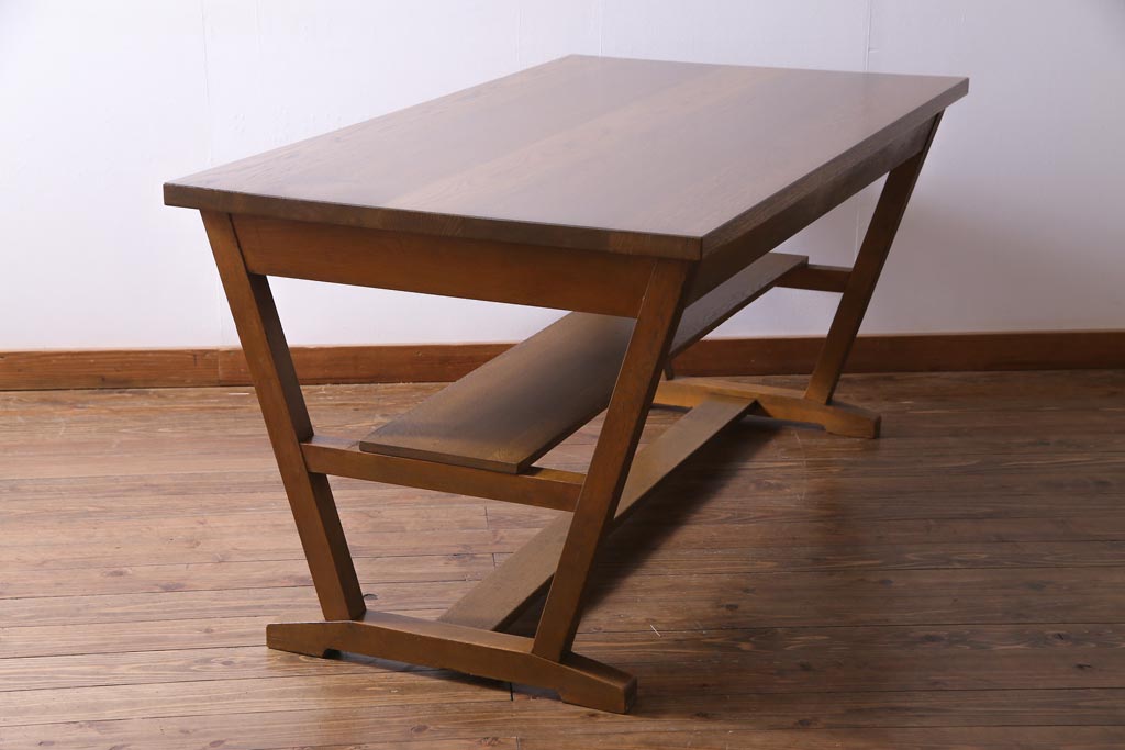 ④ テーブル　リメイクテーブル　展示台　古家具　古道具　アンティーク　昭和レトロ 古材 テーブル アンティーク 作業台 作業机 ケヤキ 無垢材 昭和