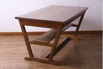 昭和レトロ　懐かしさ漂うリメイクダイニングテーブル(机、作業台)(1)