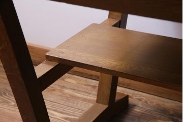 昭和レトロ　懐かしさ漂うリメイクダイニングテーブル(机、作業台)(1)