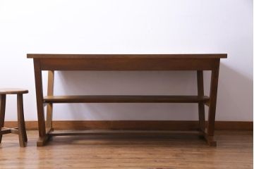 昭和レトロ　懐かしさ漂うリメイクダイニングテーブル(机、作業台)(1)