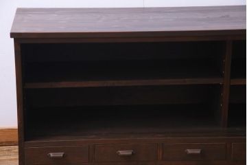 ラフジュ工房オリジナル　引き出し付き　和の風情を感じる古建具をリメイクした戸棚(収納棚、リビングボード)