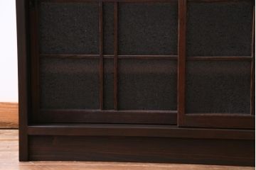 ラフジュ工房オリジナル　ダイヤガラス　ノスタルジックな佇まいがお洒落なリメイク収納棚(戸棚、サイドボード)