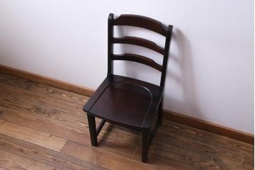 中古　北海道民芸家具　HM620　滑らかな木肌が上品なラダーバックチェア(椅子、ダイニングチェア)(1)