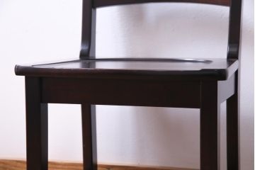 中古　北海道民芸家具　HM620　滑らかな木肌が上品なラダーバックチェア(椅子、ダイニングチェア)(1)