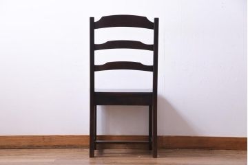 中古　北海道民芸家具　HM620　滑らかな木肌が上品なラダーバックチェア(椅子、ダイニングチェア)(1)
