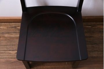 中古　北海道民芸家具　HM620　滑らかな木肌が上品なラダーバックチェア(椅子、ダイニングチェア)(2)