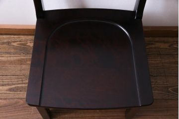 中古　北海道民芸家具　HM620　滑らかな木肌が上品なラダーバックチェア(椅子、ダイニングチェア)(3)