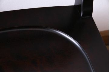 中古　北海道民芸家具　HM620　滑らかな木肌が上品なラダーバックチェア(椅子、ダイニングチェア)(3)