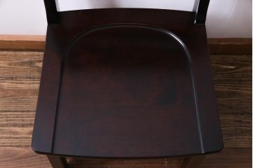 中古　北海道民芸家具　HM620　滑らかな木肌が上品なラダーバックチェア(椅子、ダイニングチェア)