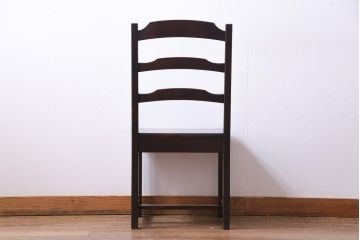中古　北海道民芸家具　HM620　滑らかな木肌が上品なラダーバックチェア(椅子、ダイニングチェア)