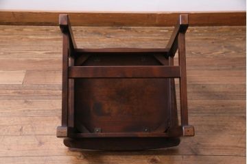 中古　北海道民芸家具　HM620　滑らかな木肌が上品なラダーバックチェア(椅子、ダイニングチェア)