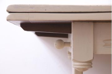 ペイント家具　イギリスビンテージ　明るいカラーが魅力的なドローリーフテーブル(エクステンションテーブル、ダイニングテーブル)