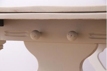 ペイント家具　イギリスビンテージ　明るいカラーが魅力的なドローリーフテーブル(エクステンションテーブル、ダイニングテーブル)