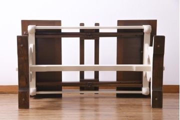 ペイント家具　イギリスビンテージ　明るいカラーが魅力的なドローリーフテーブル(エクステンションテーブル、ダイニングテーブル)