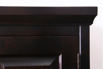 中古　北海道民芸家具　OM175　シックなデザインの脚付き玄関棚(サイドボード、下駄箱、戸棚)(定価約29万円)