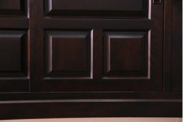 中古　北海道民芸家具　OM175　シックなデザインの脚付き玄関棚(サイドボード、下駄箱、戸棚)(定価約29万円)