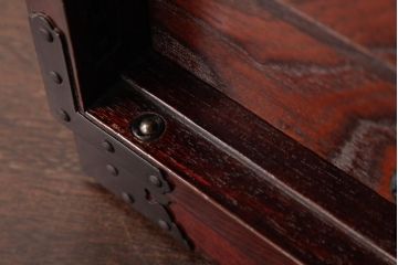 中古　民芸家具　花型の装飾金具が目を引く小箪笥(掛硯型、懸硯型、船箪笥、舟箪笥、小引き出し)