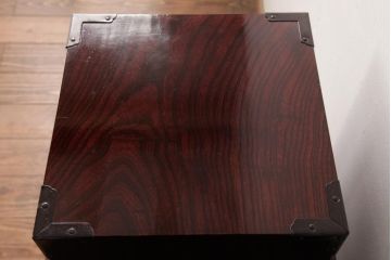 中古　民芸家具　花型の装飾金具が目を引く小箪笥(掛硯型、懸硯型、船箪笥、舟箪笥、小引き出し)