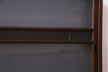 ラフジュ工房オリジナル　建具リメイク　引き出し付き　レトロなガラス入りの戸棚(収納棚、サイドボード)