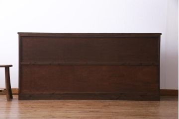 ラフジュ工房オリジナル　建具リメイク　引き出し付き　レトロなガラス入りの戸棚(収納棚、サイドボード)
