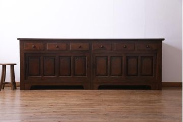 中古　特注品　松本民芸家具　組み立て式　特大カウンターキャビネット(サイドボード、クレデンザ)(定価約180万円)