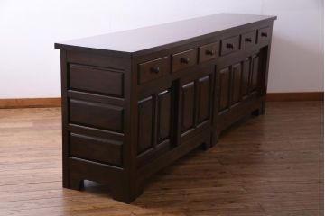 中古　特注品　松本民芸家具　組み立て式　特大カウンターキャビネット(サイドボード、クレデンザ)(定価約180万円)