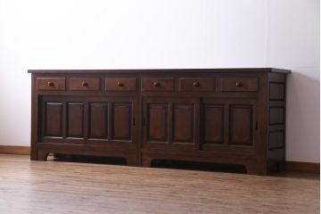 中古　特注品　松本民芸家具　組み立て式　特大カウンターキャビネット(サイドボード、クレデンザ)(定価約180万円)