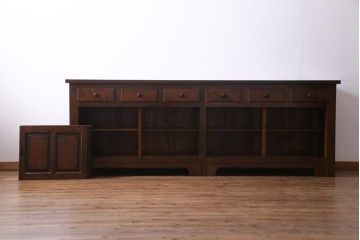 中古　特注品　松本民芸家具　組み立て式　特大カウンターキャビネット(サイドボード、クレデンザ)(定価約180万円)