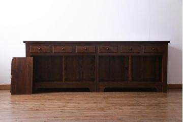 中古　特注品　松本民芸家具　組み立て式　特大カウンターキャビネット(サイドボード、クレデンザ)(定価約180万円)