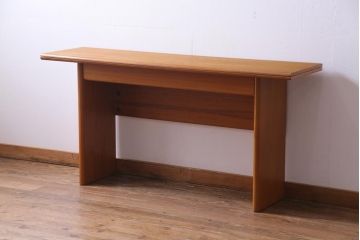ヴィンテージ家具　イギリスビンテージ　チーク材　便利な折り畳み式天板のデスク(テーブル、作業台、拡張式、サイドテーブル)
