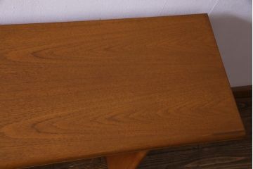 ヴィンテージ家具　イギリスビンテージ　チーク材　便利な折り畳み式天板のデスク(テーブル、作業台、拡張式、サイドテーブル)