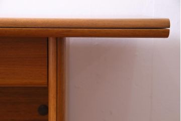 ヴィンテージ家具　イギリスビンテージ　チーク材　便利な折り畳み式天板のデスク(テーブル、作業台、拡張式、サイドテーブル)