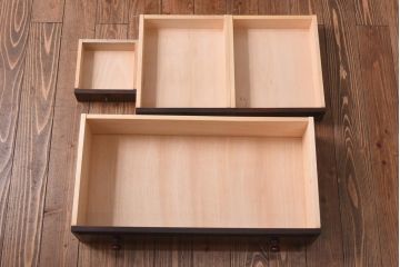 中古　越後民芸家具　和モダンなワークスペースにぴったりのライティングビューロー(デスク、在宅ワーク、在宅用簿記机)