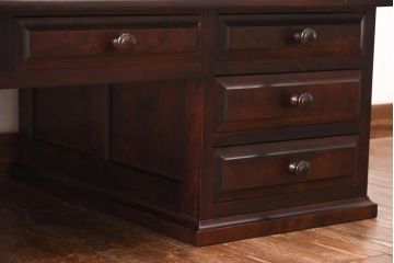 中古　神居民芸家具　モダンな装飾が調和した大振りな文机(デスク、在宅ワーク、在宅用座机)