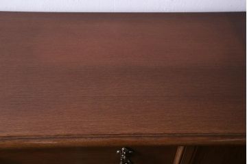 中古　神戸伝承欧風家具(洋家具)　たかねや製　ナラ・桐材　開き戸棚付きチェスト(タンス、引き出し)