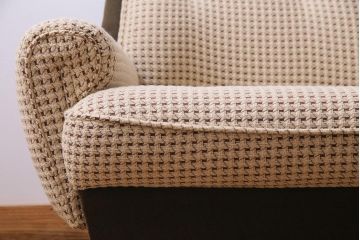 レトロ家具　昭和レトロ　丸みのあるフォルムのビンテージアームソファ(二人掛け)