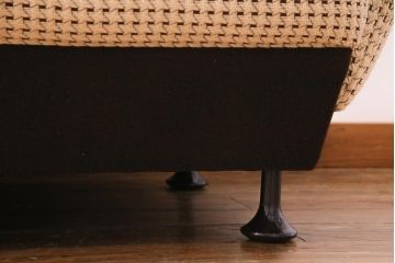 レトロ家具　昭和レトロ　丸みのあるフォルムのビンテージアームソファ(二人掛け)