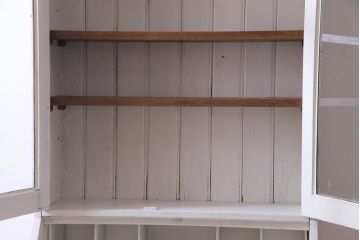 ペイント家具　フランスアンティーク　シックな佇まいが魅力的なビューローブックケース(ライティングビューロー、デスク、本箱、机、在宅ワーク、在宅用)