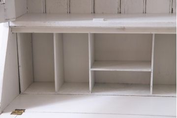 ペイント家具　フランスアンティーク　シックな佇まいが魅力的なビューローブックケース(ライティングビューロー、デスク、本箱、机、在宅ワーク、在宅用)