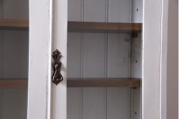 ペイント家具　フランスアンティーク　シックな佇まいが魅力的なビューローブックケース(ライティングビューロー、デスク、本箱、机、在宅ワーク、在宅用)