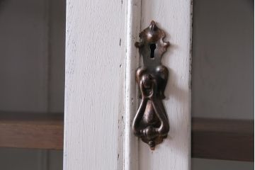 ペイント家具　フランスアンティーク　シックな佇まいが魅力的なビューローブックケース(ライティングビューロー、デスク、本箱、机、在宅ワーク、在宅用)