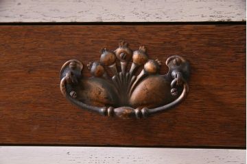 ペイント家具　フランスアンティーク　シックな佇まいが魅力的なビューローブックケース(ライティングビューロー、デスク、本箱、机、在宅ワーク、在宅用)