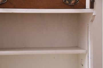 ペイント家具　フランスアンティーク　シックな佇まいが魅力的なビューローブックケース(ライティングビューロー、デスク、本箱、机、在宅ワーク、在宅用)